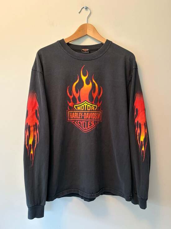 Harley-Davidson Other - Vintage Harley-Davidson Flame Long Sleeve Shirt